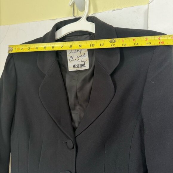 Moschino Cheap Chic Vintage 90s Appliqués CHEAP 3 Button Fitted Blazer Jacket 10 - Picture 13 of 15
